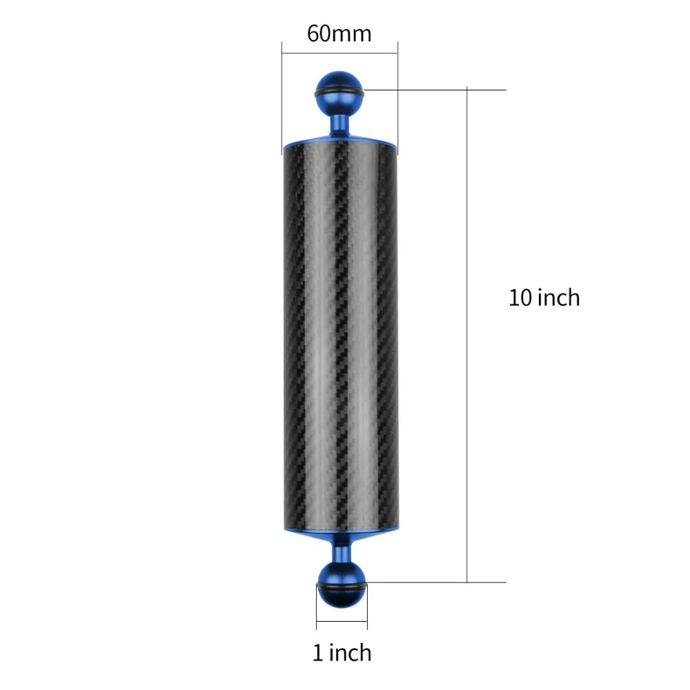 D60mm Carbon Faser Auftrieb Arm 25mm Dual Ball Kopf 5 8 10 12 "für GoPro 13 SLR Kamera unterwasser Tauchen Tablett Füllen Licht Halterung – Detail 28