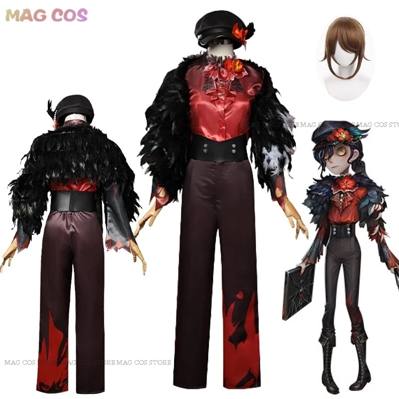 Game Identity V Edgar Valden Cosplay Costumes Painter Cosplay Printing Survival Shawl Suit Uniform Wig Halloween Outfit For Man