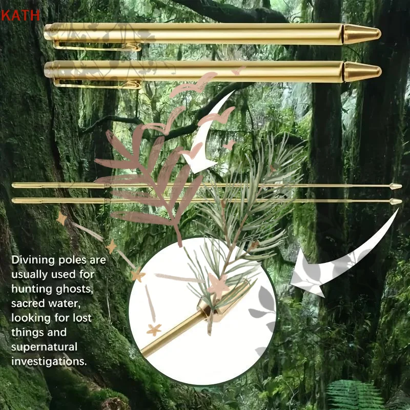 Brass Stainless Steel Dowsing Rods: Upgraded Flexible Rotation Tool Detect Golden Water