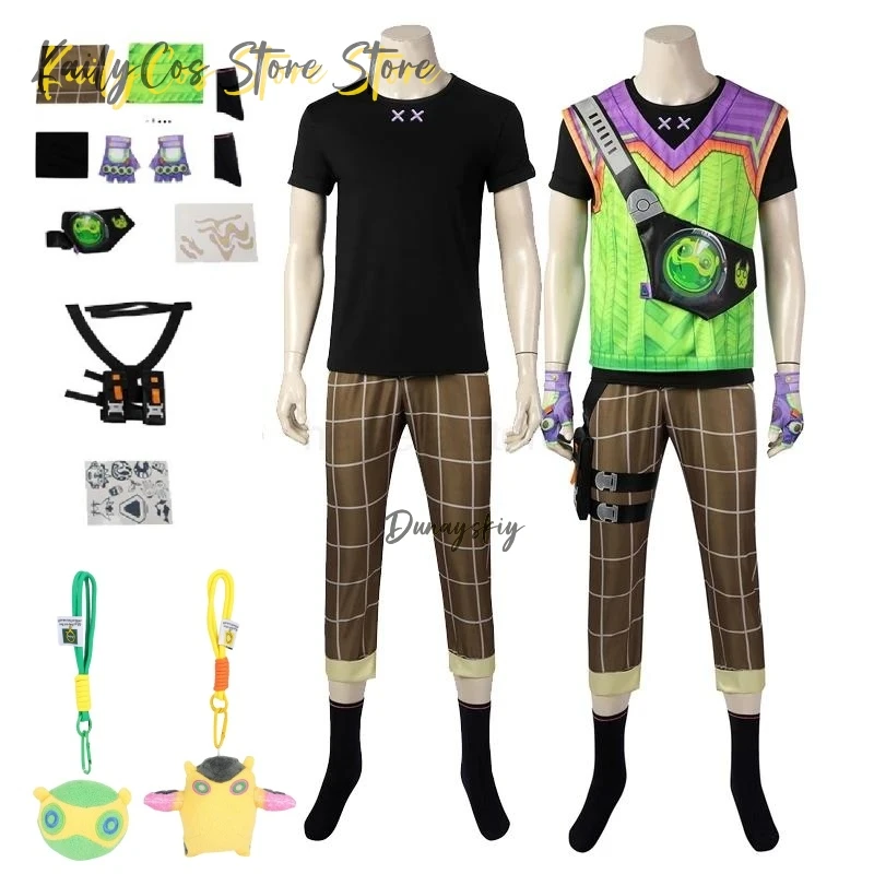 

Gekko Cosplay Anime Costume VALORANT Role Play T-shirt Pants Belt Outfits Men Casual Outfits Halloween Carnival Party Suit