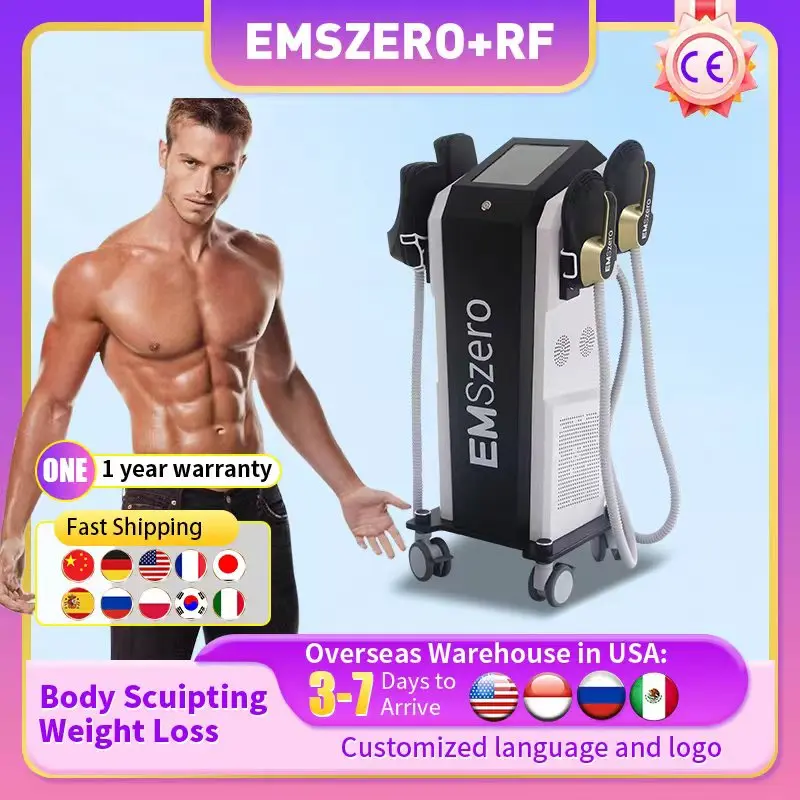 

EMSzero Machine 6500W 200hz Hi-emt+RF EMS Muscle body sculpting with 4 Handles RF Pelvic Stimulation Pads Optional for Salon