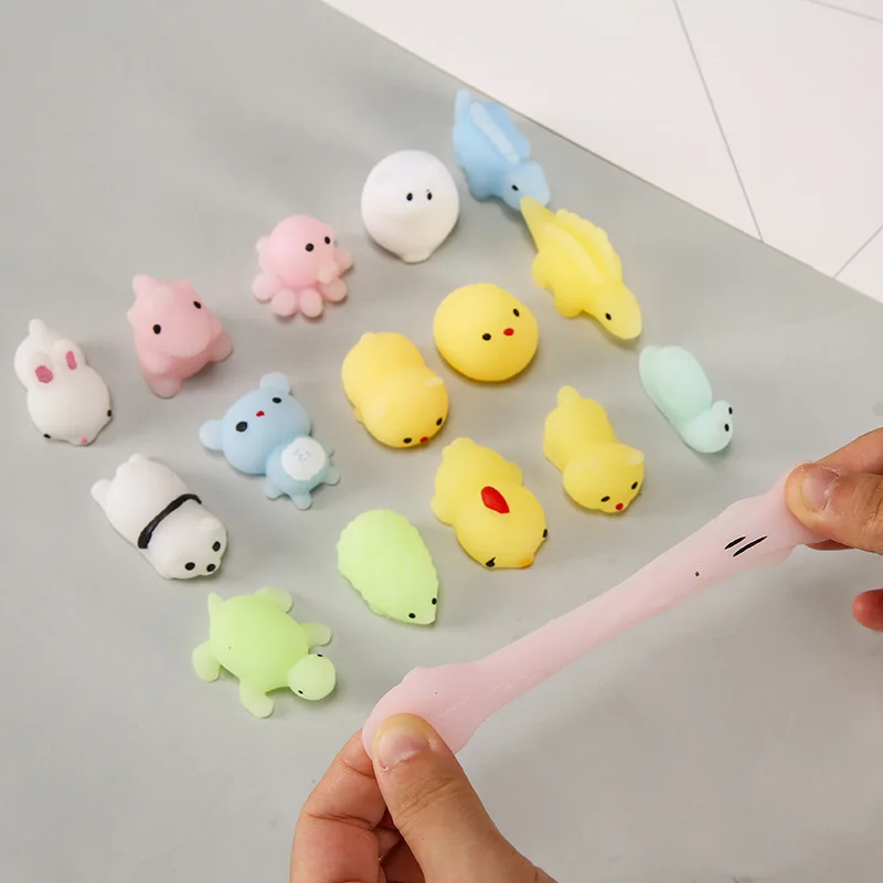 Groothandel 50 Stuks Kawaii Schattige Dieren Squishy Squeeze Prank Speelgoed Anti Stress Kat Hond Beer Tijger Grappige Kinderen Speelgoed Zabawki Cadeau