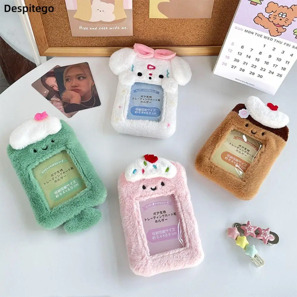 

Plush Cartoon Photocard Holder INS Cute ID Credit Card Holder Girl Kpop Idol Photo Card Cover Bag Pendant