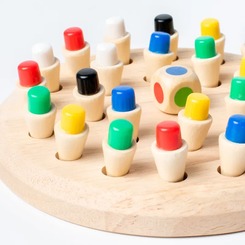 Plateau de jeu éducatif en bois coloré Montessori pour enfants, puzzle de mémoire, concentration explorez ecs, interaction parent-enfant, jeux amusants