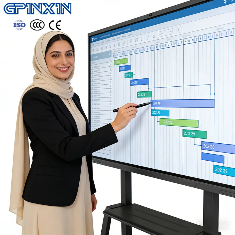 55 65 75 Inch Interactive Whiteboard Education 4K Anti-Glare LCD Display 20/40-Point Touch Interactive Smart Board In Classrooms
