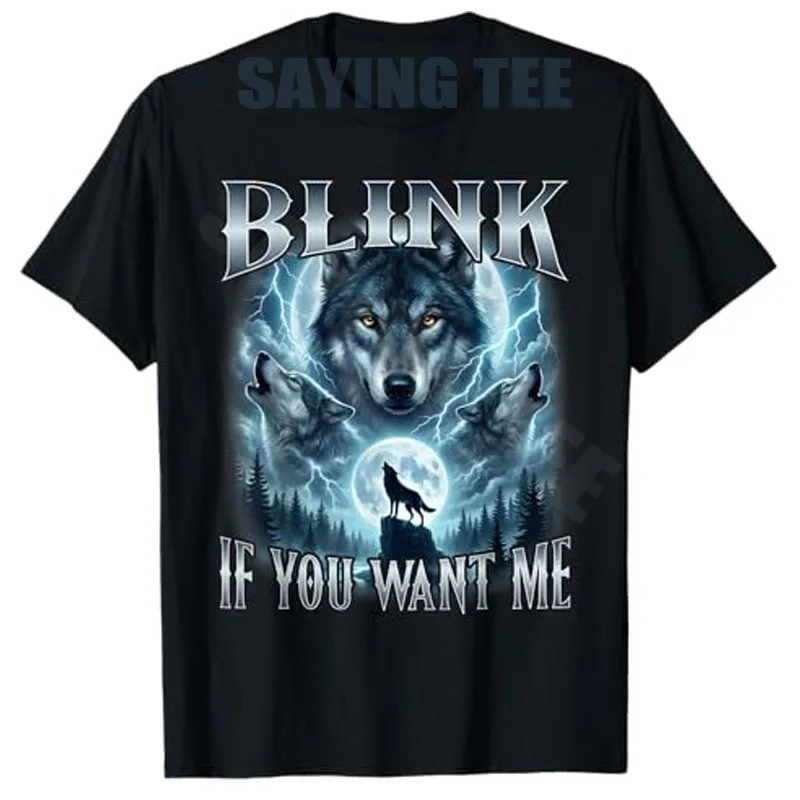 Blink If You Want Me Lustiges Wolf-T-Shirt Y2K „The Alpha Doesn't Wipe Wolves“ Witziges Spruch-T-Shirt gegen Menstruationsbeschwerden Neuheit Outfit – Detail 4
