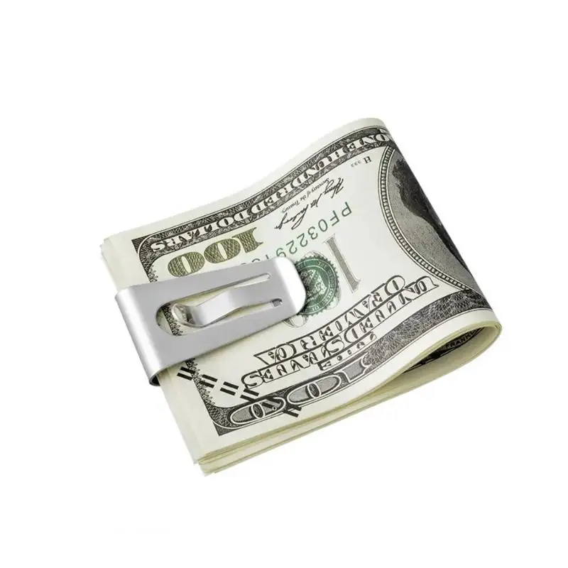 Stainless Steel Money Clip Slim Front Pocket Wallet Up To 50 Bills Minimalist Wallet For Men Gift Pocket ID Credit Card Folder
