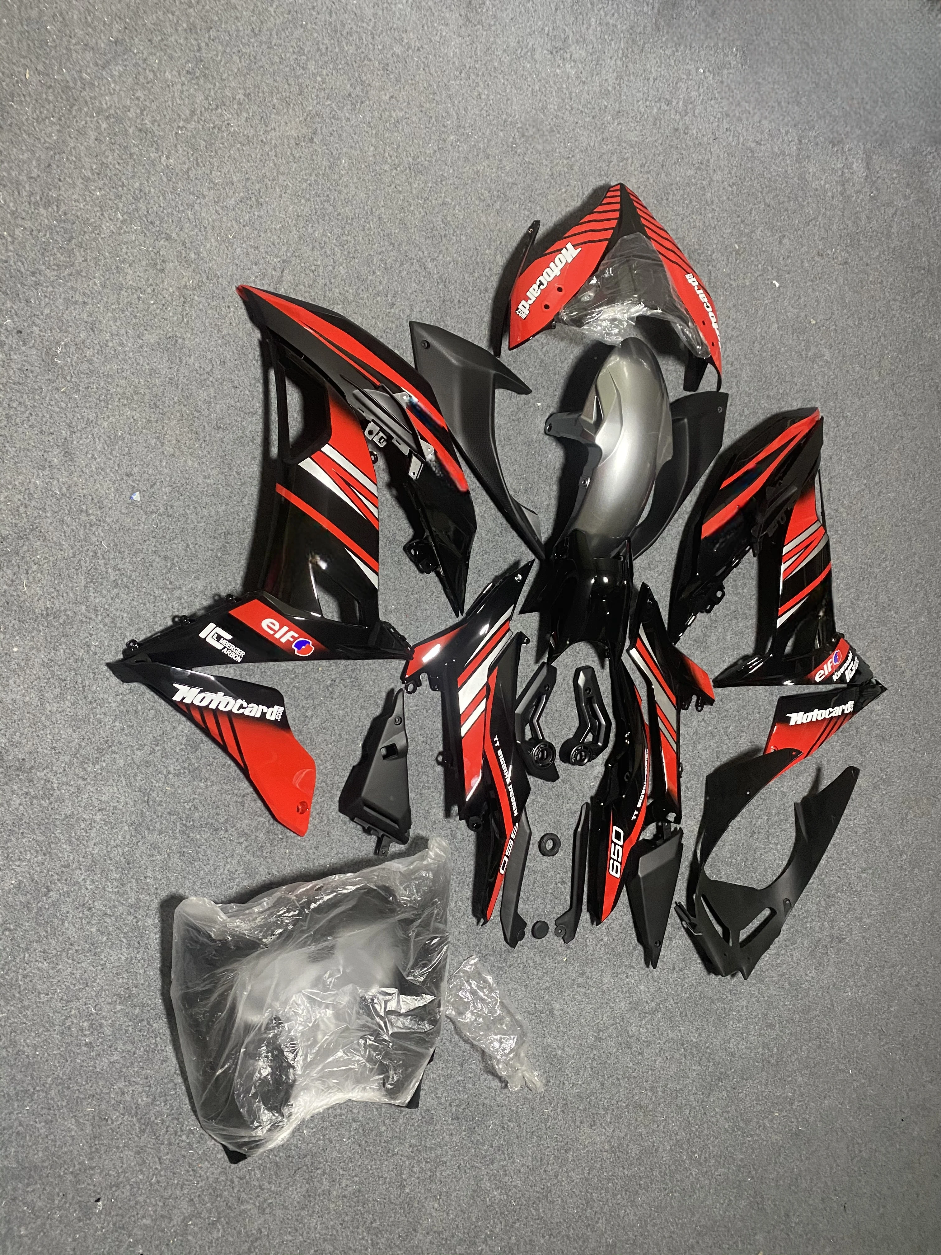 New ABS Injection Molded Motorcycle Fairing Kit for Kawasaki NINJA 650 ER-6F 2017 - 2018 - 2019 Body red black Fairing ﻿