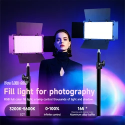 Portable LED Video Light Panel, 2800-6500K Dimmable Photography Lighting for Studio Live Streaming