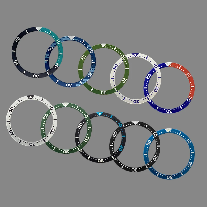 mod 38mmx31.5mm Flat Aluminium Watch Bezel Insert Fits SKX007 SKX009 SRPD Case NH35 NH36 Movement Men Watch Retrofit Accessories