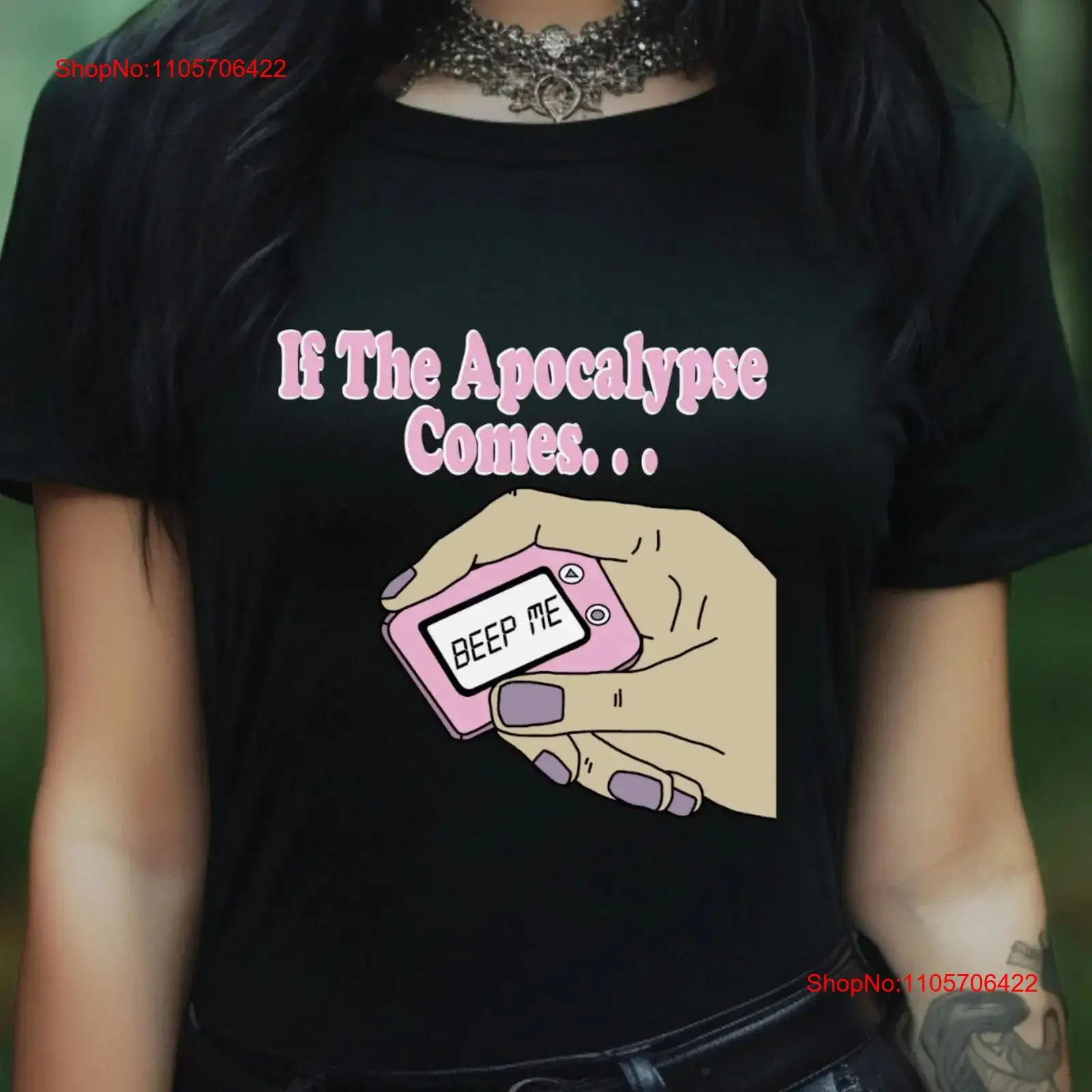 If The Apocalypse Comes Beep Me Buffy Vampire Slayer T Shirt vintage Washed fashion Breathable Top For Everyday Wear Slightly