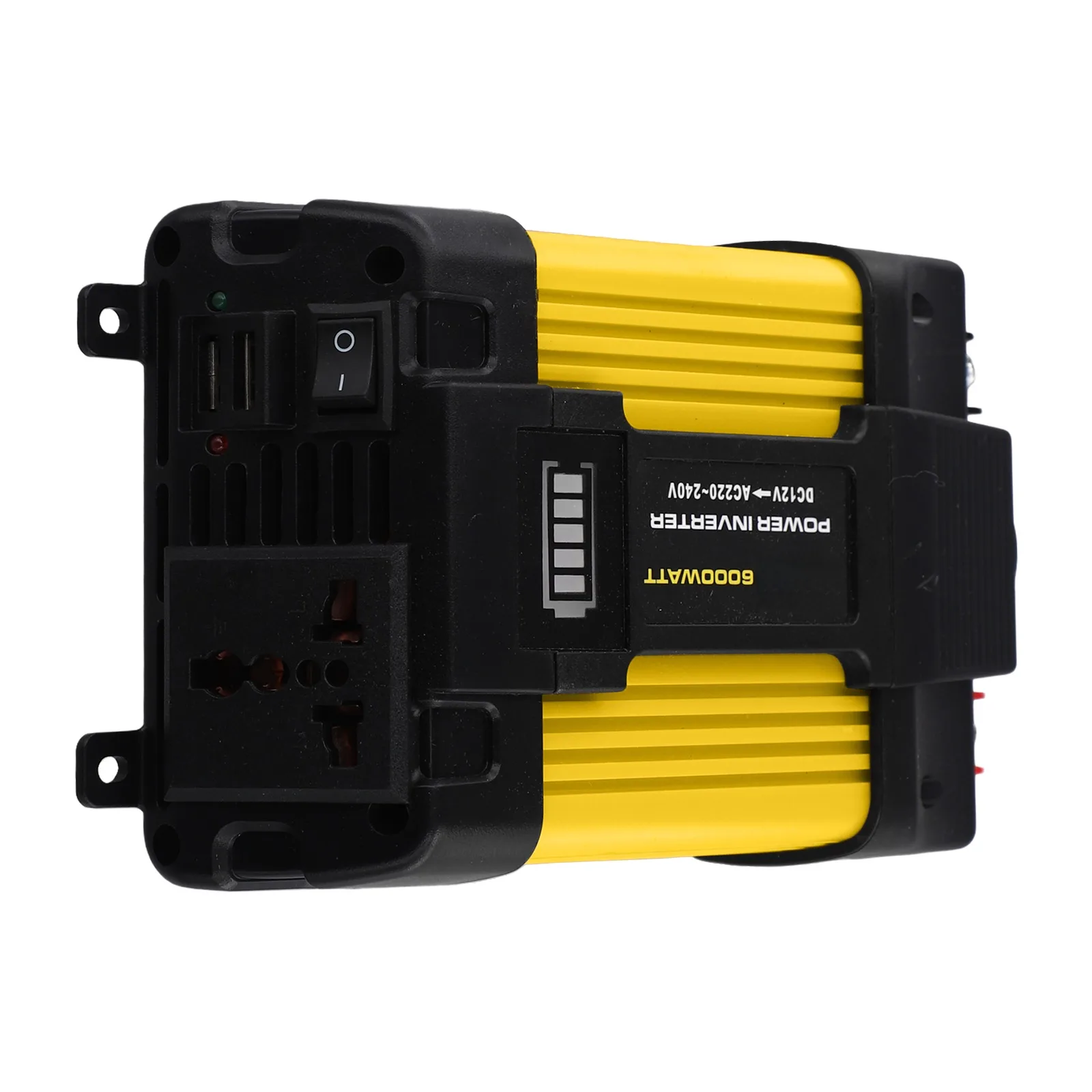 For Laptops For Mobile Phones Voltage Transformer LED Battery Display Inverter Yellow Black AC Socket Overcurrent Protection