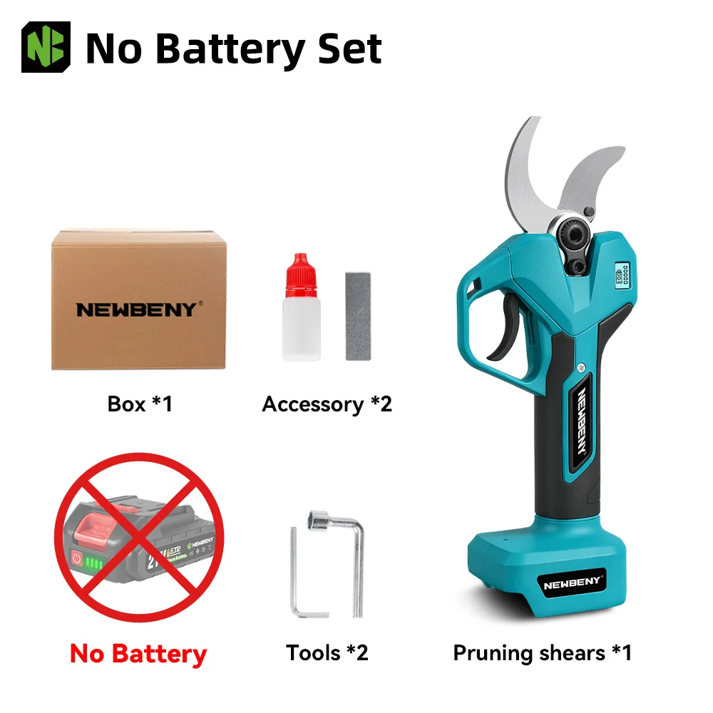 NewBeny 2 Versnellingen 65mm Borstelloze Elektrische Snoeischaar Shear Fruitboom Bonsai Snoeischaar Elektrisch Gereedschap Voor Makita 18 V Batterij Pin