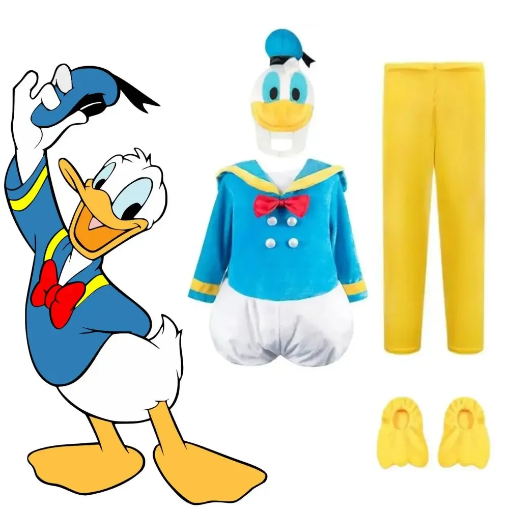 Anime Donald Duck Daisy Cosplay Kostümleri Erkek Kız balo elbisesi Çocuklar Doğum Günü Karnaval Parti Giydirme Sahne Prop Sevimli Çocuk Giysileri