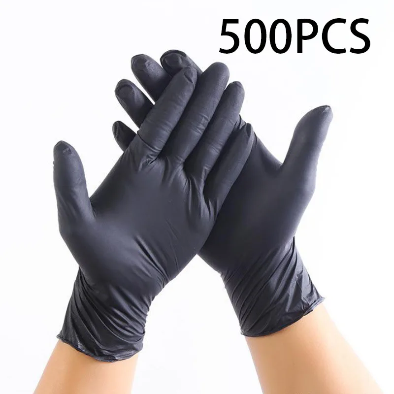 Nitrile Gloves Disposable Thickened Wear Resistant Black Food Household Food Grade Protective Dishwashing Rubber Wholesale Latex