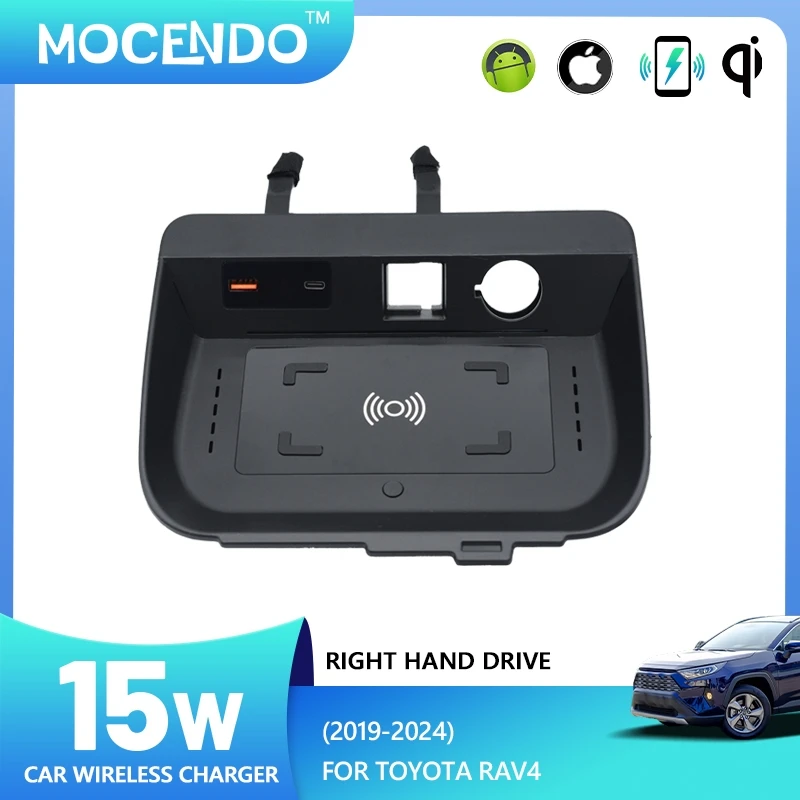 ForToyota Rav4 RHD 2019 2020 2021 2022 2023 2024Car QI Wireless Charger Fast Charging Phone Holder Pad Car Modification Interior