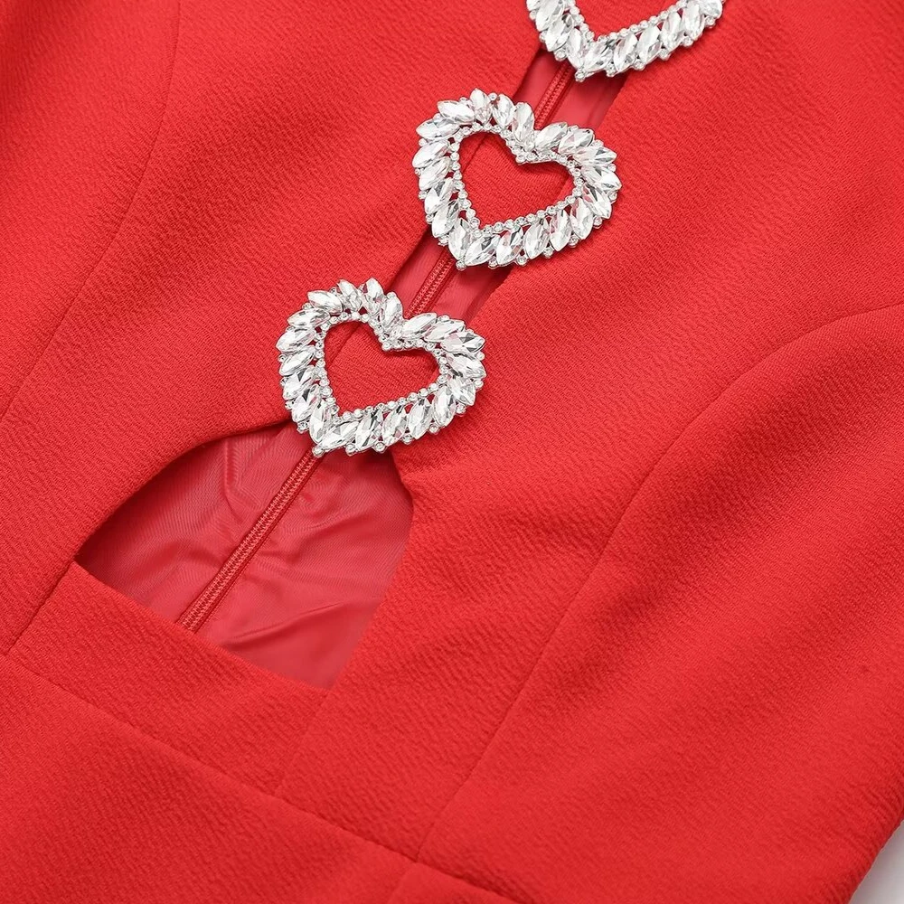 Robe de soirée élégante avec nœud papillon, Mini robe extérieure rouge, col rond, manches courtes, taille haute, robes trapèze pour femmes, 2024