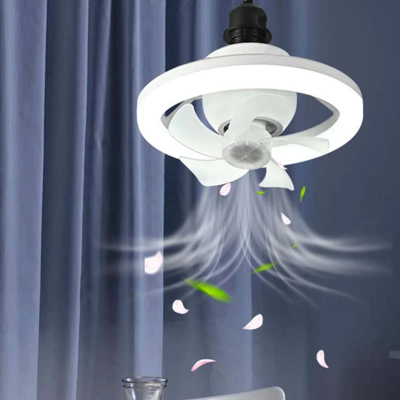 

Ceiling Fan with LED Lights E27 Remote Chandelier RGB Color Dimmable Lamps for Room Decor Oscillat Electric Fans Ceiling Lamp