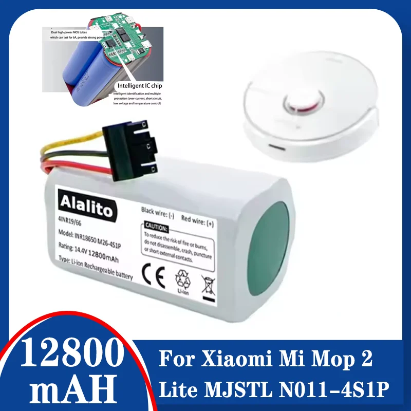 14.4V/14.8V 6800mAh rechargeable Li-Ion Battery N011-4S1P for Xiaomi Mi Robot Vacuum Mop 2 Lite MJSTL E10 E12 B11 Vacuum Cleaner