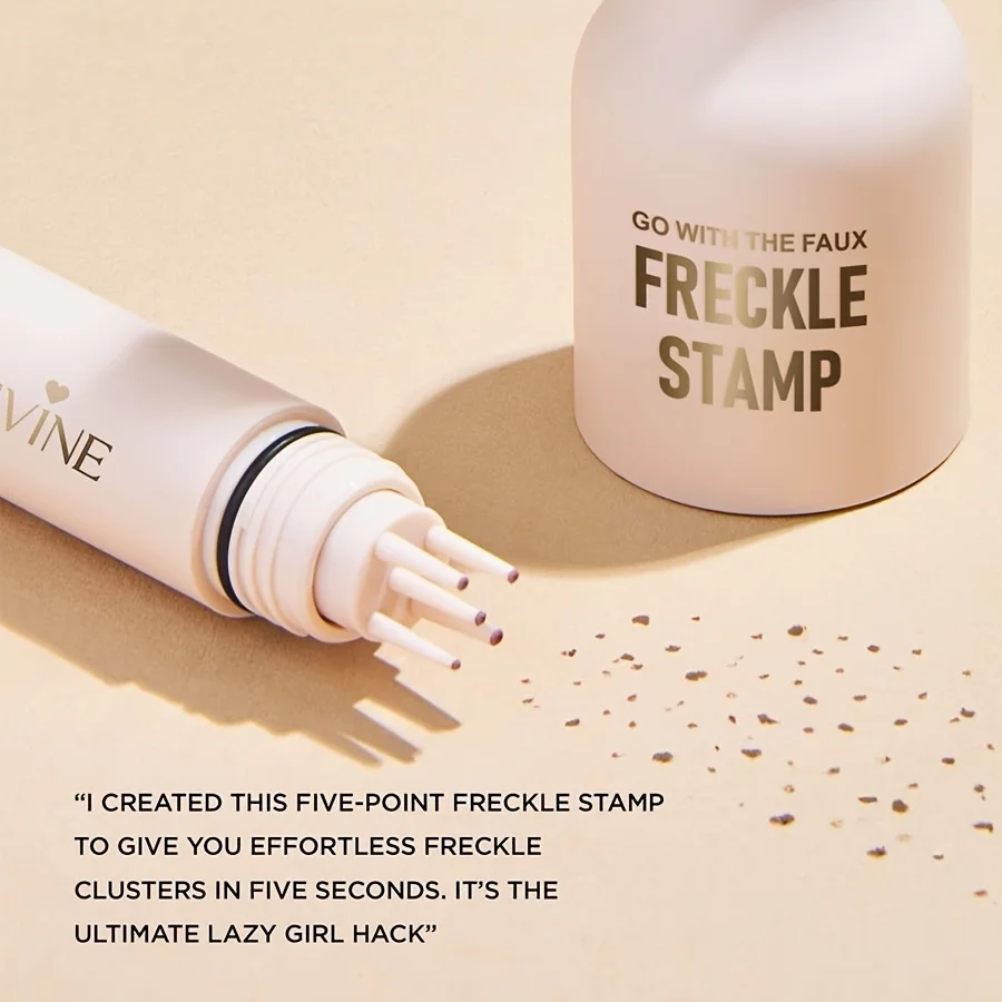 4-in-1 Natural Freckle Stamp Pen,Fast-Dry,Waterproof,Light Coverage,Temporary Fake Freckles for Makeup,Natural Beauty Enhancer