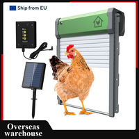 Automatic Chicken Coop Door Solar Powered Aluminum Alloy Chicken Door with Timer / Light Sensor / Remote Control / Manual Mode