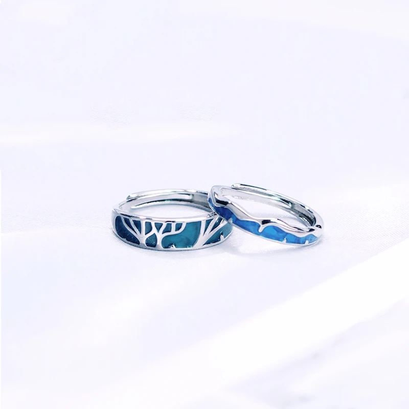 

Подошва Memory Art Forest Drop Glaze Романтический подарок на День святого Валентина Стерлинговое серебро 925 пробы с изменяемым размером Кольцо для женщин RI1334