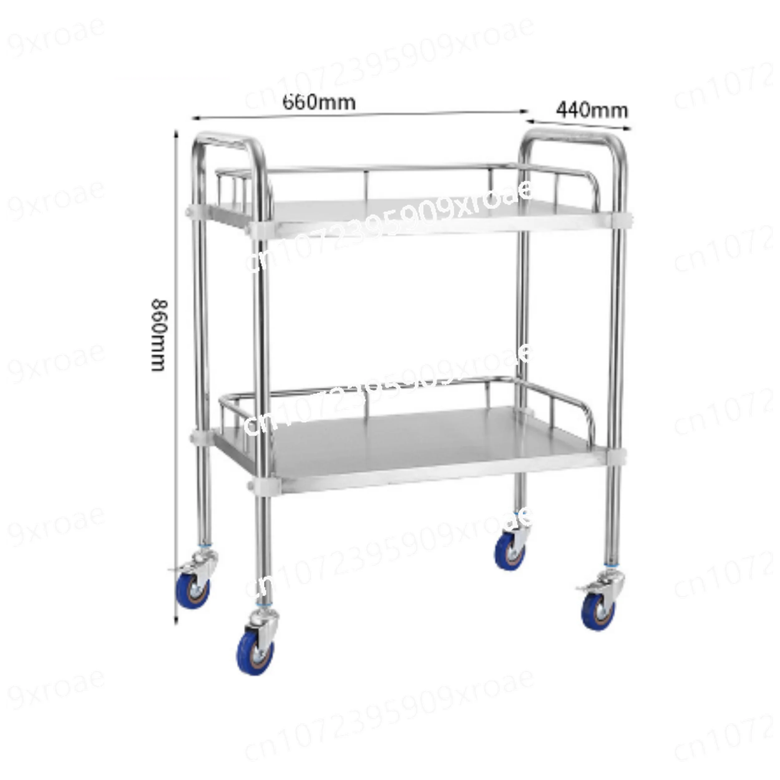 

Stainless Steel Trolley Two-Layer Customized Multi-Function Movable Hospital Cart Medical