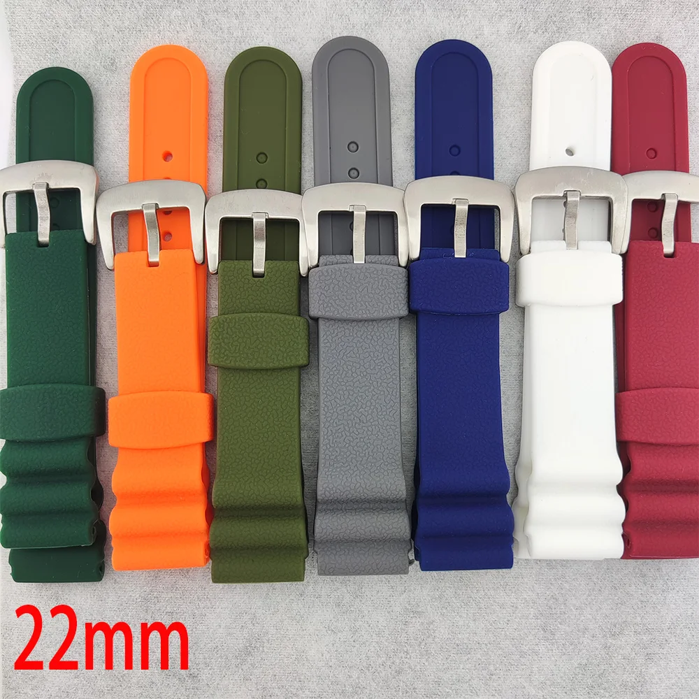 Correa Universal para reloj, correa de goma de silicona para NH35/NH36, funda de reloj abulón, 22mm, 22mm