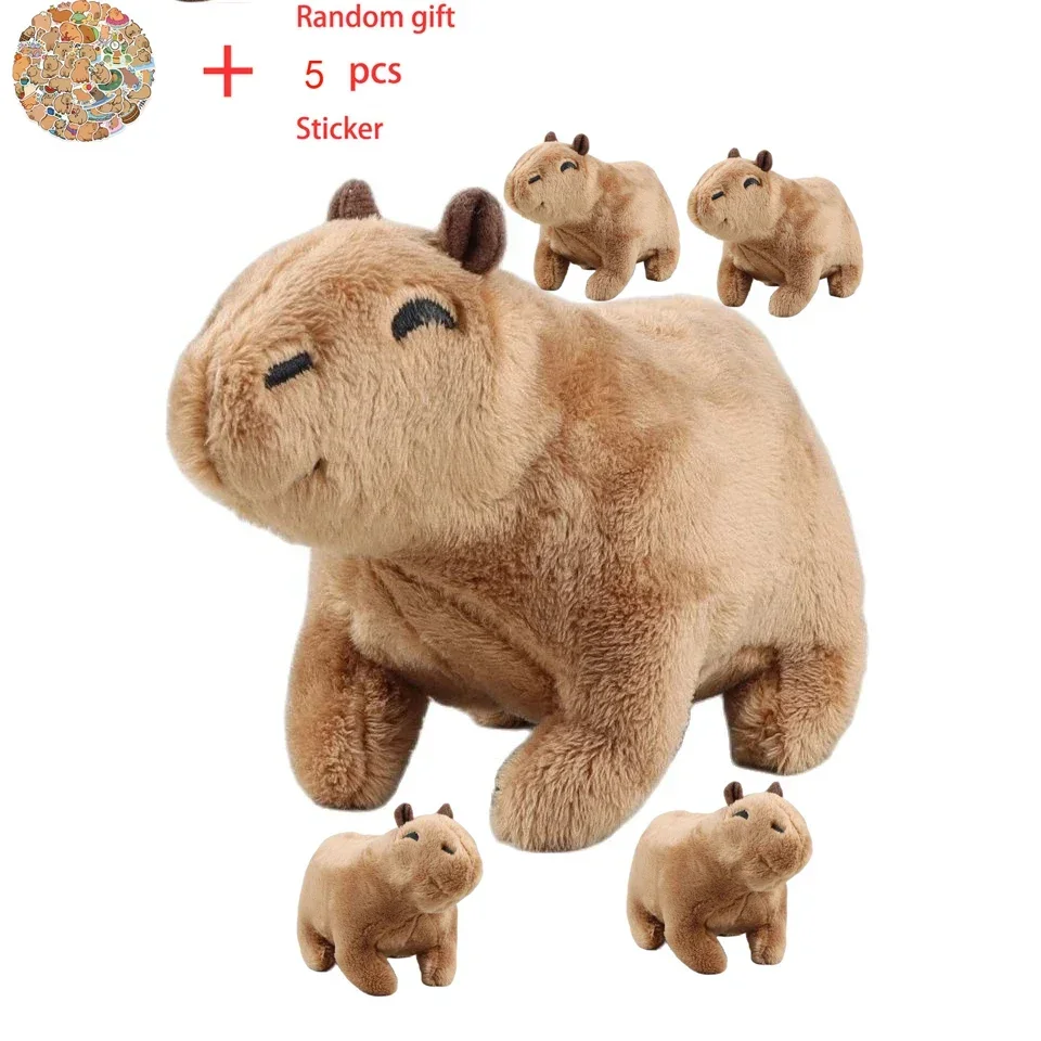 Juguete de peluche de Capybara de simulación para niños, muñeco de peluche suave, 18cm-30cm, madre e hijos, regalo de cumpleaños