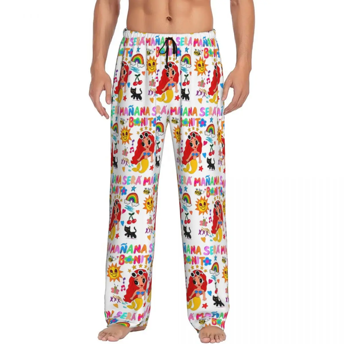 Custom Manana Sera Bonito Colombian Music Singer Karol G Pajama Pants Sleepwear Men Elastic Waistband Sleep Bottoms with Pockets