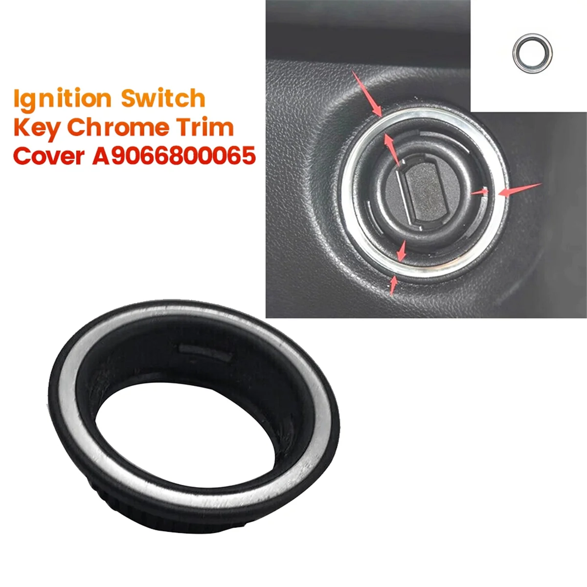 Ignition Switch Chrome Trim Cover A9066800065 for Mercedes Benz W164 W212 R172 W639 X204 Ignition Key Decorative Rings