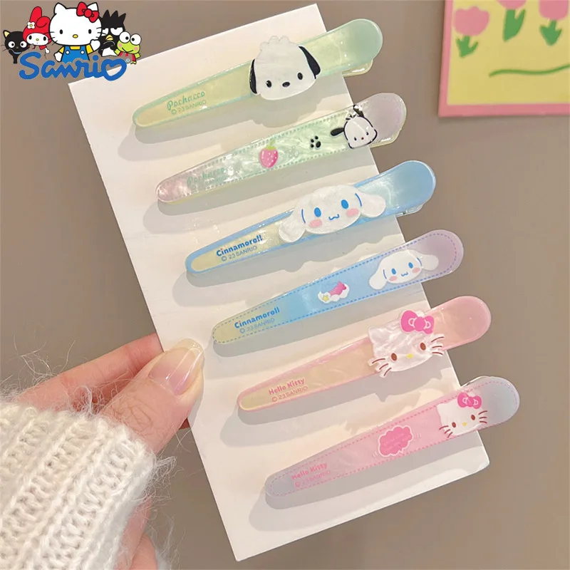 Sanrio Hair Clips Anime My Melody Kuromi Cinnamoroll Pochacco KT Hairpin Cartoon Artistic Fashions  Accessories Gifts for Girls