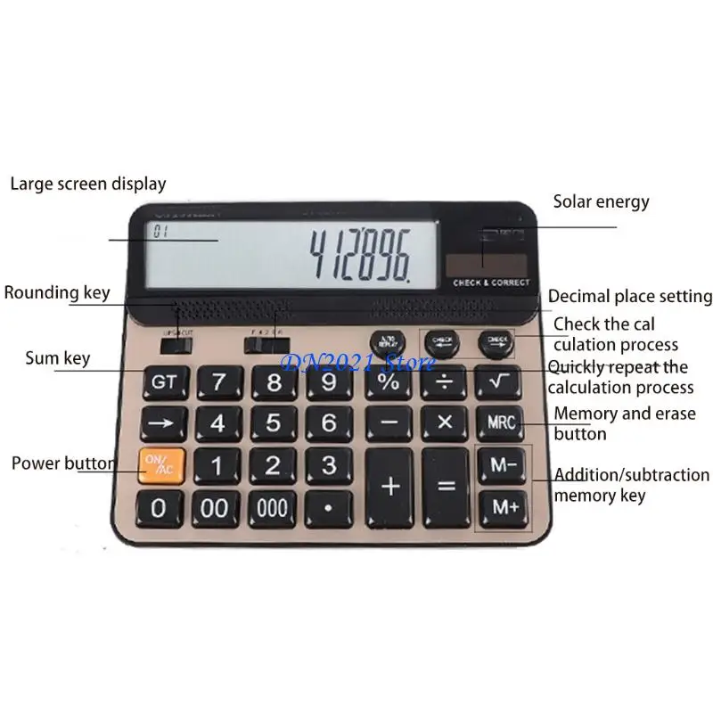 

F3KE Financial Accounting Tools 14 Digits Electronic Calculator Large Screen 2 Power