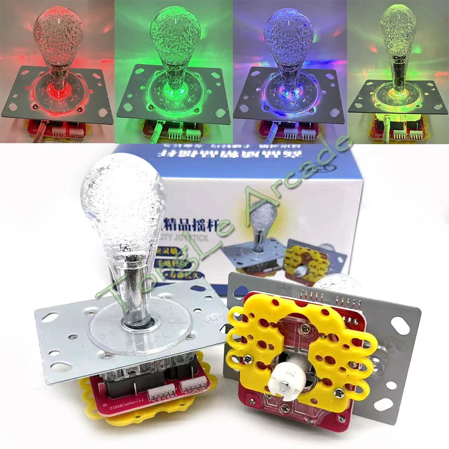 2PCs Colorful Illuminated LED Joystick for Fishing Game Slot Machines, Arcade Toy Crane, Doll Claw Game Cabinet Machine, 12V