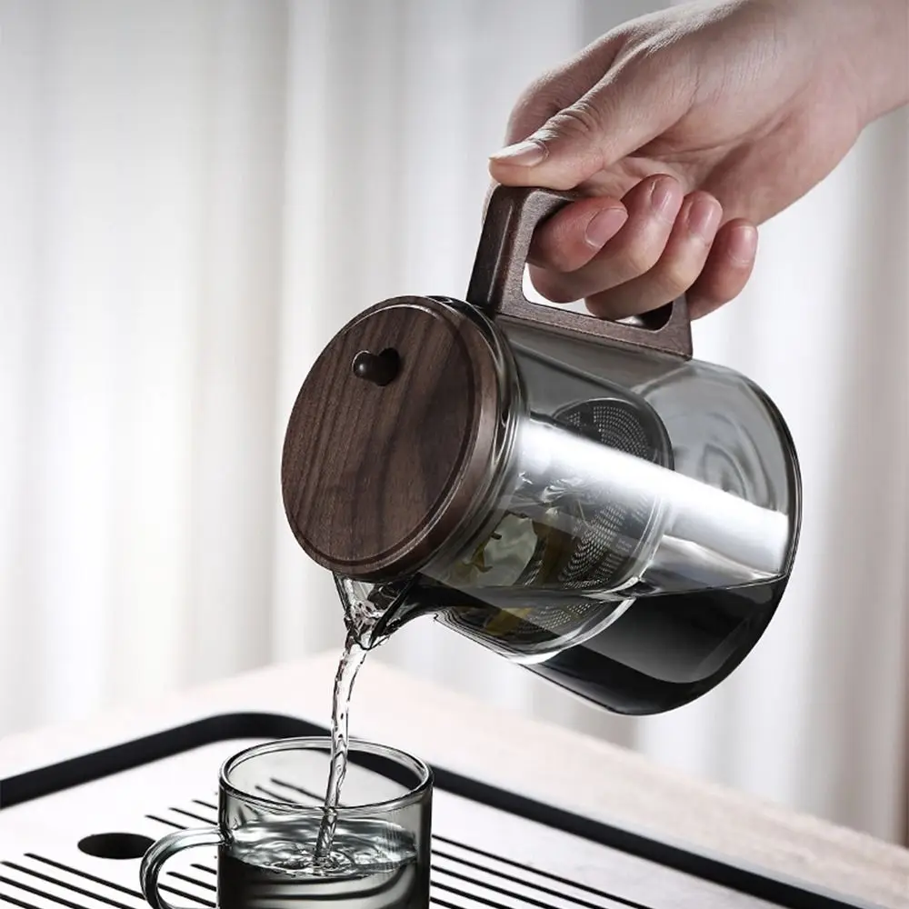 Creative Tea separation Glass Teapot 650ML Large Capacity Lazy Kungfu Drip Teapot Heat Resistant Tea Water Separation