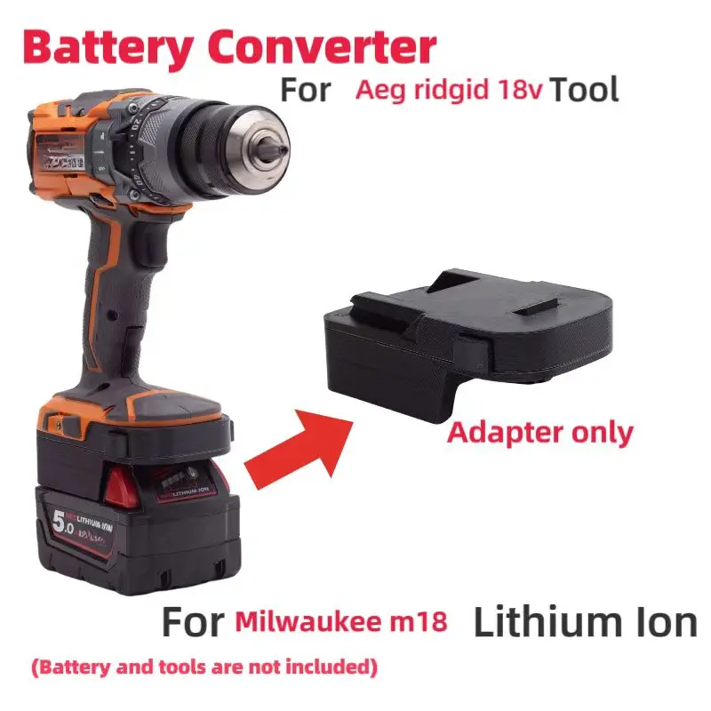 para Milwaukee M18 Adaptador Conversor de Bateria de Íon-lítio para Ferramentas Elétricas Ridgid Aeg 18v Apenas Adaptador