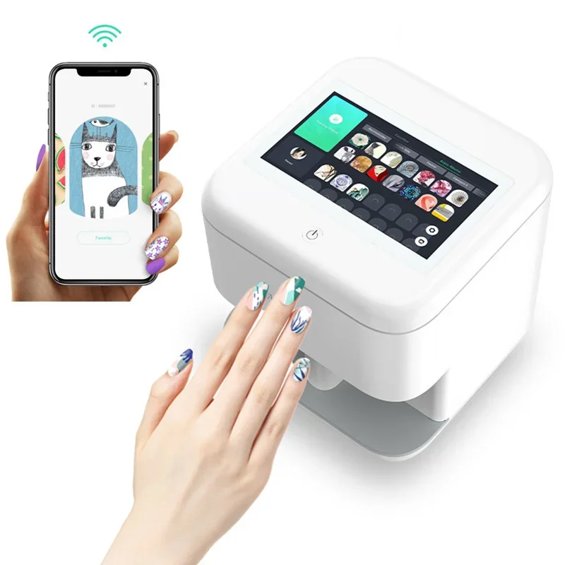 DIY Nails Printer 3D Digital Nail Art Machine Impresora de unas Mobile Automatic Pattern Nail Printer