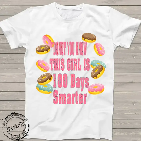 100 Days of school shirt donut t smarter funny teacher kindergarten prek shirts