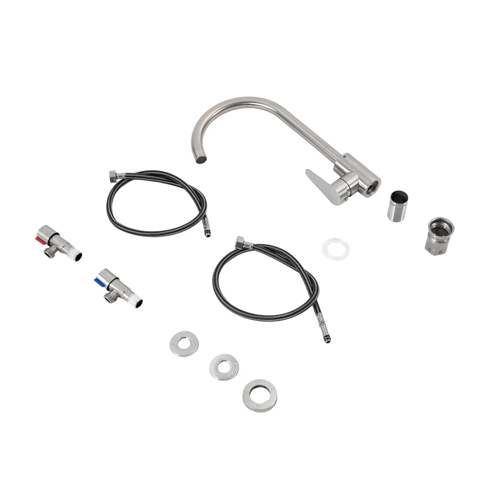 Single Basin Kitchen Sink Home Simple Laundry Sink with Faucet Ready Practical