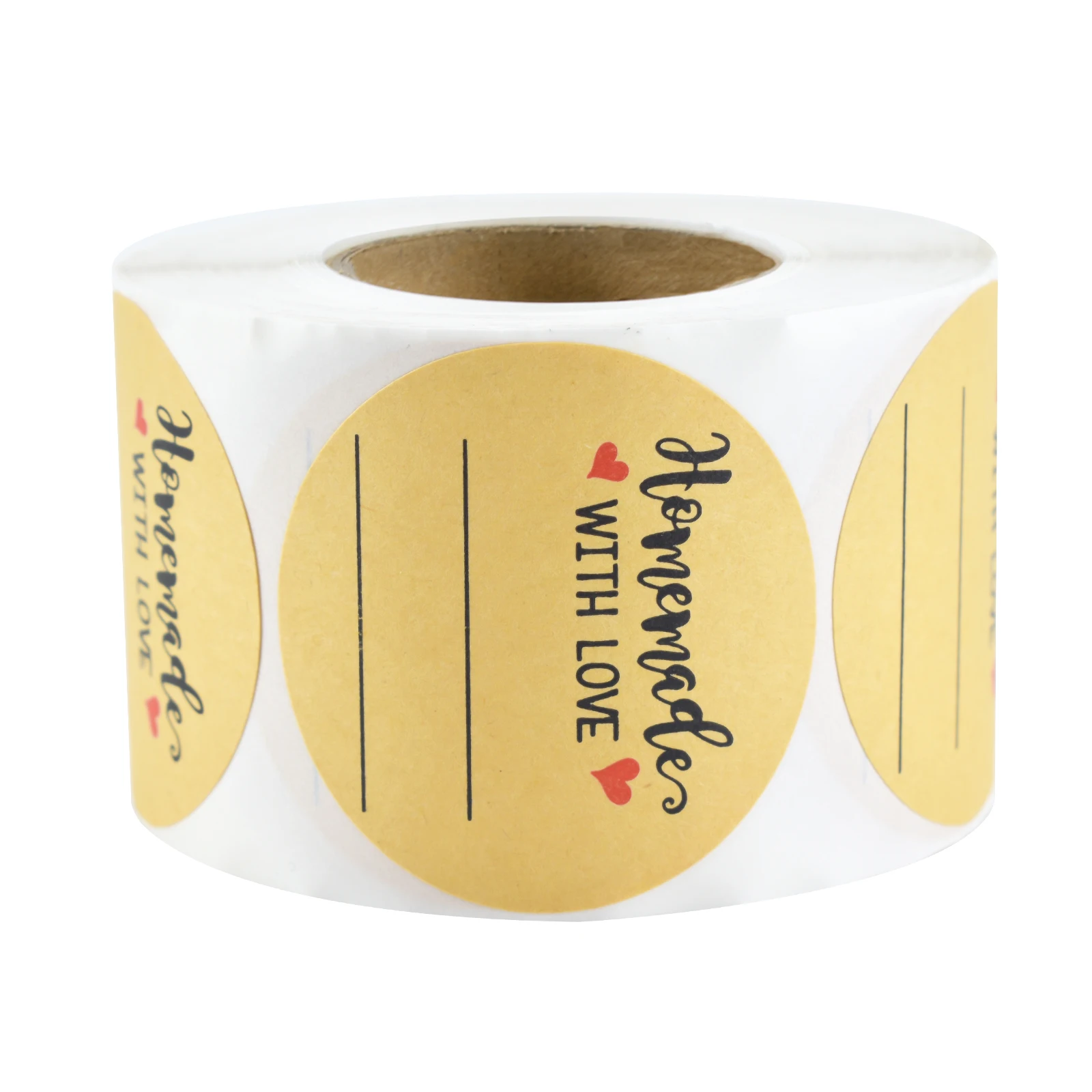 200Pcs 2-Inch Round Writable Kraft Adhesive Label Sticker Rolls, Envelope Stickers, Labels, and Small Cake Stickers for Baking and Handmade Crafts view 6