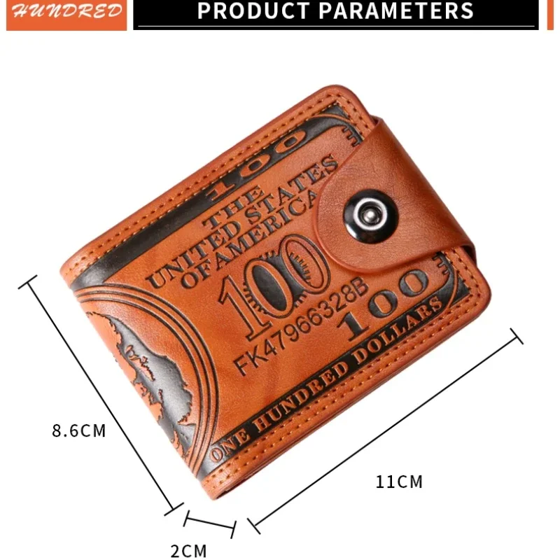 محافظ رجالية بنمط الدولار، محفظة جلدية للرجال، حامل بطاقة الصور، حقيبة محفظة عصرية ذات سعة كبيرة