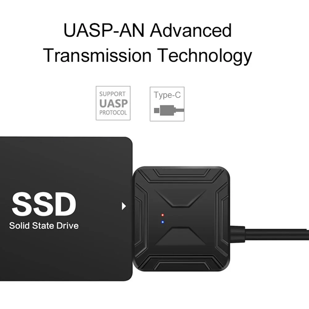 

USB 3.1 Type C на 2,5 3,5-дюймовый кабель SATA III HDD SSD Внешний преобразователь Проводной адаптер 1,4 фута Проводные конвертерные кабели