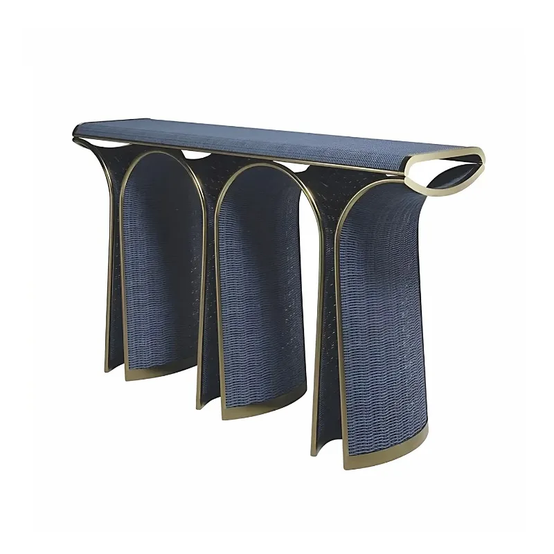 Italian light luxury creative Xuanguantai hotel villa designer high-end entrance foyer arched woven end view platform