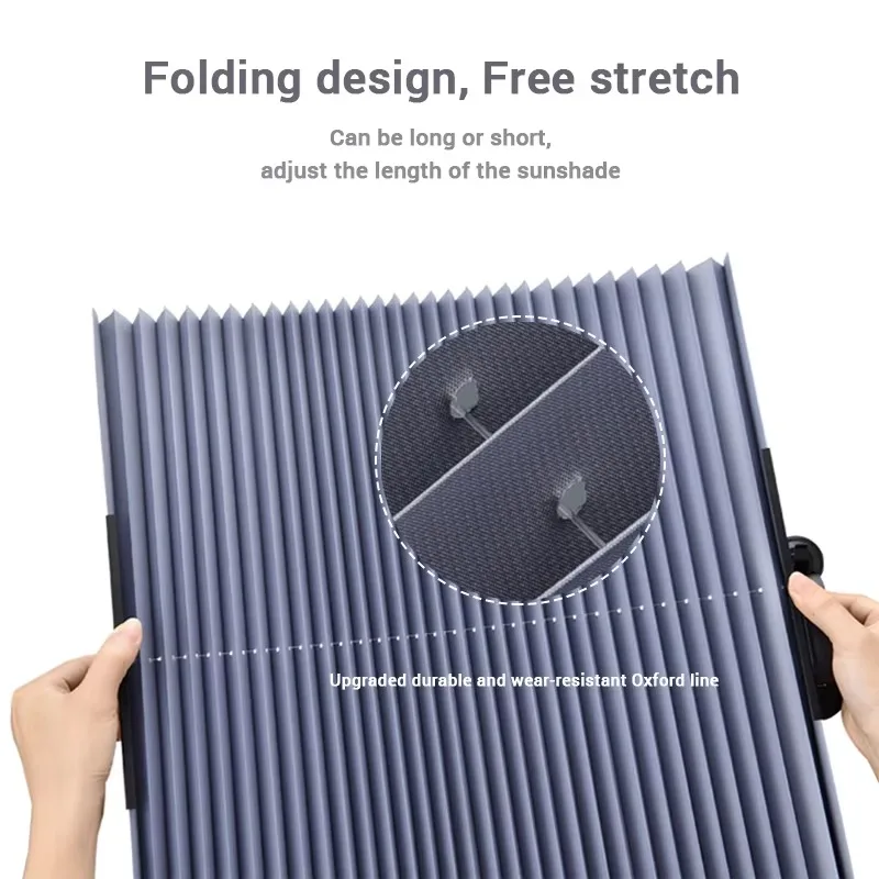 Car front/rear window sunshade retractable windshield sun visor summer UV protection