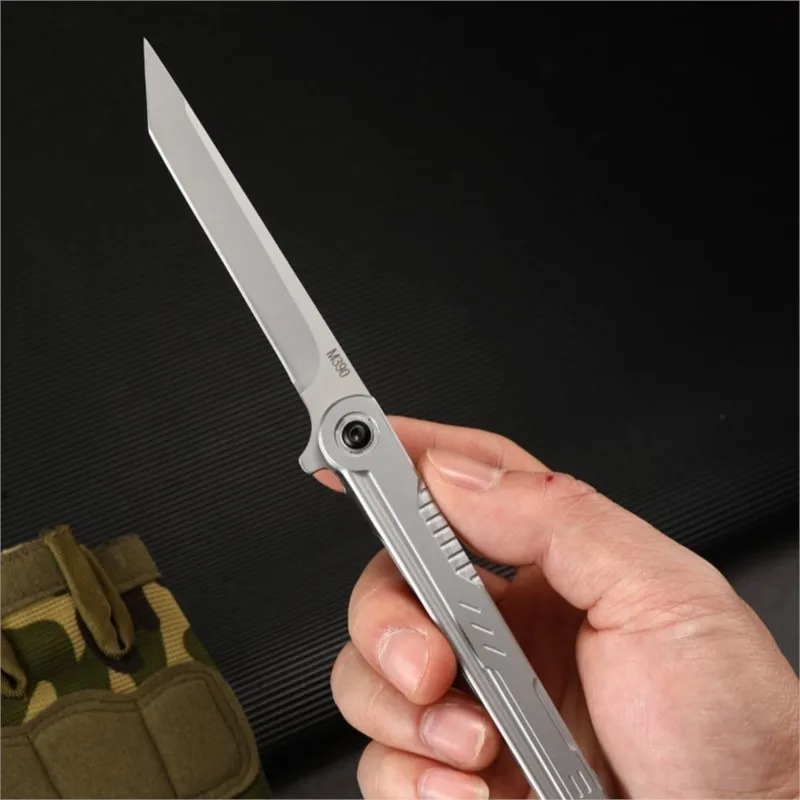 Stainless Steel Folding Knife Damascus Pattern Fillet Knife Fishing Boat Fishing Accessories Easy To Carry Camping Meat Cutting