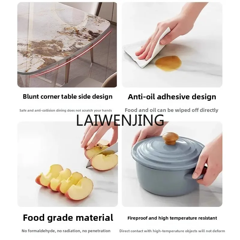 SGF Rock slab Esstisch und Stuhl-Kombination, einfacher, leichter, luxuriöser rechteckiger Esstisch