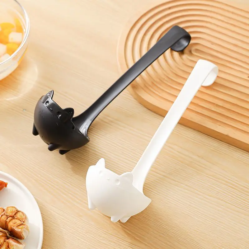 Cute Cat Shaped Soup Ladle, Heat Resistant Long Handle Kitchen Spoon, Non-stick, Standable & Hangable, Food Grade