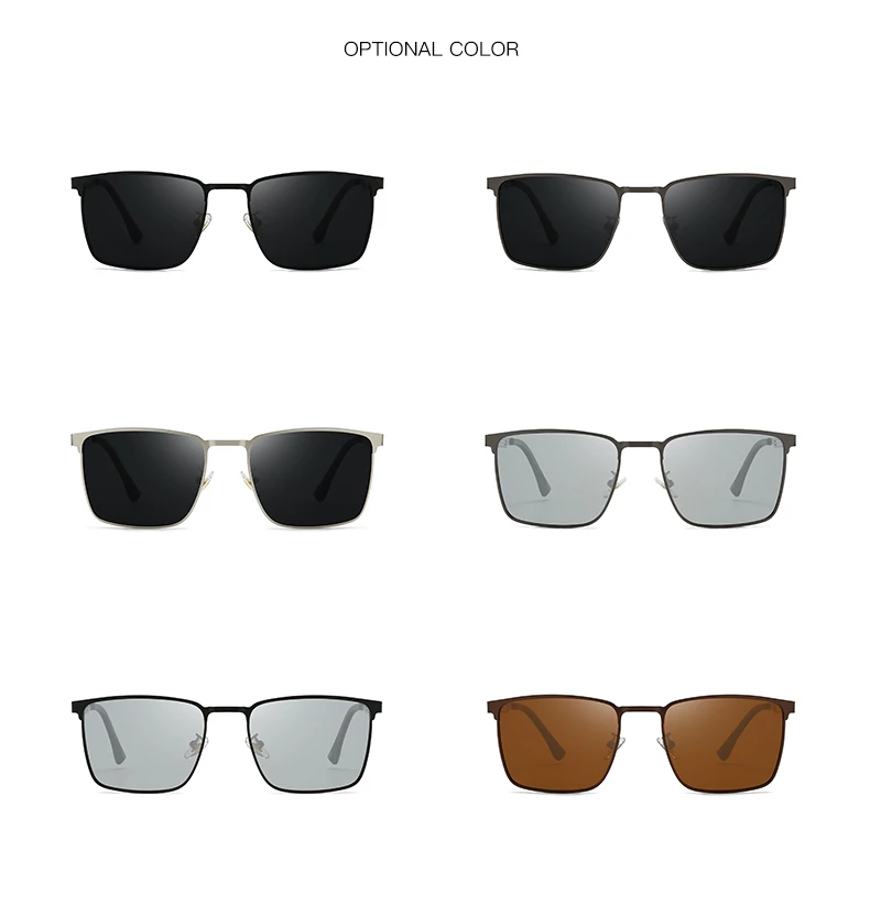 Neue ultraleichte Herren-Sonnenbrille im Business-Stil mit rechteckigen Rahmen, modisch für Outdoor-Fahren und Sonnenschutz 5150 – Detail 8