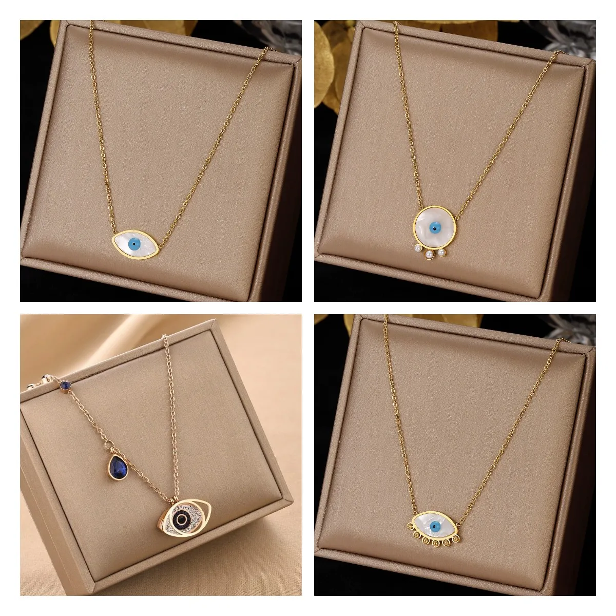 Fashion Evil Eye Pendants Necklaces for Women Goth Stainless Steel Choker Necklace Vintage Turkish Eye Neck Chains Jewelry 2022