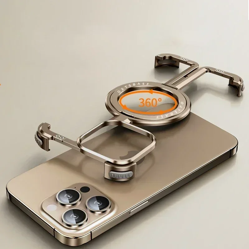 

metal Magsafe Phone Case for iPhone 16/15/14/13 Pro Max Bazel-Less Phone Cover w/ Ring Drop Protection Mobile Phone Accessories
